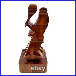 Signed Guillermo Kuhn Sanchez 3d Tennis Art Wood Sculpture 62/250 Vintage