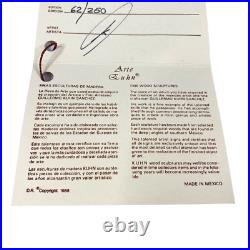 Signed Guillermo Kuhn Sanchez 3d Tennis Art Wood Sculpture 62/250 Vintage