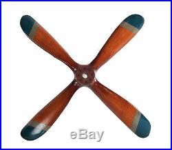 Small 4 Blade Wooden Propeller 28 Airplane Aviation Wall Mount Hanging Decor