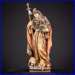 St Anthony The Great Wood Sculpture Saint Italian Wooden Carving Vintage 9