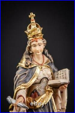 St Helena of Constantinople Wood Sculpture Saint Italian Wooden Carving Vintage