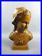 Statue Carved Wood Bust Girl Sculpture Handcraft Vintage Years'60