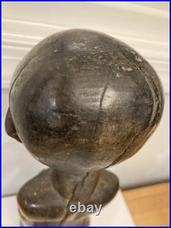 Statue Wood Africa Sculpture African Tribal Art kneeling female-Male vintage x 3