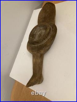 Statue Wood Africa Sculpture African Tribal Art kneeling female-Male vintage x 3