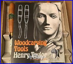 Superb Vintage Henry Taylor 6 Piece Starter Pack Wood Carving Tools Unused Boxed