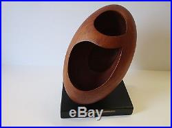 Surreal Orb Abstract Expressionist Sculpture Mystery Artist Wood Carving Vntg