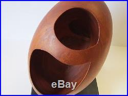 Surreal Orb Abstract Expressionist Sculpture Mystery Artist Wood Carving Vntg