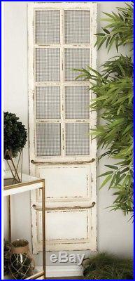 Tall Rustic Screen Door Wall Panel Wood Iron Distressed White Vintage Farmhouse