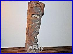 Tiki Totem Carved Art Statue Wood Sculpture Tribal Vintage Decor Pacific Island