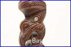 Tribal Maori Wood Carving TAPU Carved Rotorua New Zealand figure statue TIKI VTG