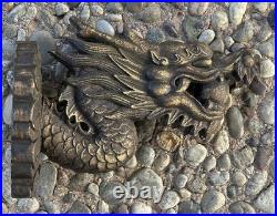 Twenty Century Hand Carved Dragon Vintage Wall Sculpture