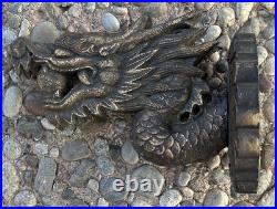 Twenty Century Hand Carved Dragon Vintage Wall Sculpture