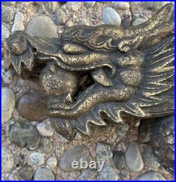 Twenty Century Hand Carved Dragon Vintage Wall Sculpture