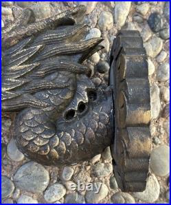 Twenty Century Hand Carved Dragon Vintage Wall Sculpture