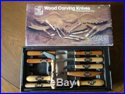 Two Cherries Wood Carving Knives Set of 10 Vintage With No Signs of Any Use