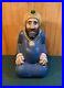 UNIQUE VINTAGE CARVED WOOD FOLK ART HINDU GURU MAN by DOUG AMIDON MASSACHUSETTS