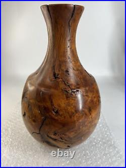 UNIQUE Vintage Burl Walnut Wood Vase Bottle Sculpture