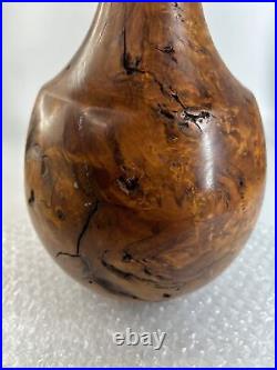UNIQUE Vintage Burl Walnut Wood Vase Bottle Sculpture