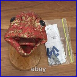 Unique Vintage AL BUSS Painted Clay Mixed Media Turtle Head 7 Wall Sculpture