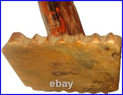 Unusual Vintage Folk Art Handmade 16 Tree Wood Sculpture Unique Scalloped Base