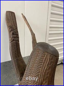 Unusual Vintage Mid Century Old Hawaiian TIKI Wood Sculpture Statue, 1950s