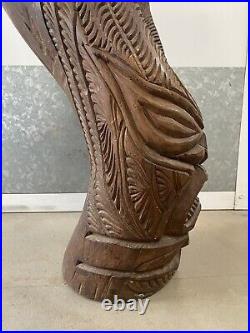 Unusual Vintage Mid Century Old Hawaiian TIKI Wood Sculpture Statue, 1950s