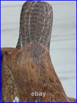 VINTAGE 1988 Hand Carved House Wren Wood Carving Artist Signed And Numbered #35