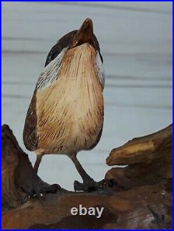 VINTAGE 1988 Hand Carved House Wren Wood Carving Artist Signed And Numbered #35