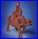 VINTAGE CHINESE ROSEWOOD BOY ON WATER BUFFALO CARVED WOOD SCULPTURE 6½x6¾