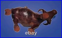 VINTAGE CHINESE ROSEWOOD BOY ON WATER BUFFALO CARVED WOOD SCULPTURE 6½x6¾