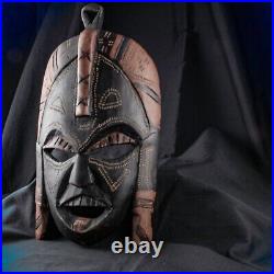 VINTAGE Ghana Tribal Wood Head Sculpture