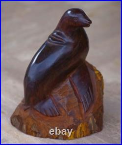 VINTAGE Hand Carved Ironwood Sea Lion by Seri Sonora MASSIVE 10H MAGNIFICENT