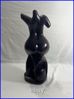 VINTAGE Hand Carved Wooden Sculpture One of a Kind Handmade Art with Certificate