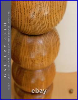 VINTAGE MID CENTURY METROWARE WOOD SPHERE TABLE LAMP! SCULPTURE ART MCM 60's