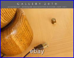 VINTAGE MID CENTURY METROWARE WOOD SPHERE TABLE LAMP! SCULPTURE ART MCM 60's