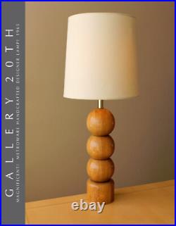 VINTAGE MID CENTURY METROWARE WOOD SPHERE TABLE LAMP! SCULPTURE ART MCM 60's