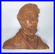 VTG 1970 Rare Handcraved Wood & Signed Abraham Lincoln Bust Sculpture