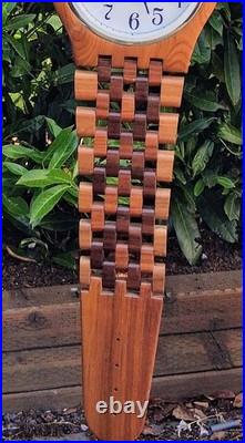 VTG 1980s Giant Clock Wooden Art Sculpture Working ClockSolid Wood Handcrafted