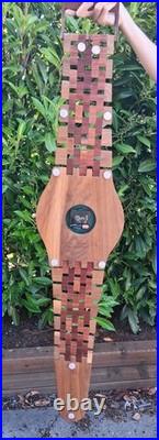 VTG 1980s Giant Clock Wooden Art Sculpture Working ClockSolid Wood Handcrafted