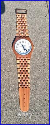 VTG 1980s Giant Clock Wooden Art Sculpture Working ClockSolid Wood Handcrafted VTG 1980s Giant Clock Wooden Art Sculpture Working ClockSolid Wood Handcrafted