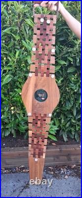 VTG 1980s Giant Clock Wooden Art Sculpture Working ClockSolid Wood Handcrafted