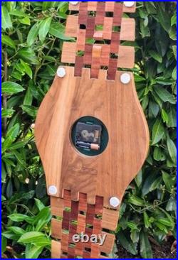 VTG 1980s Giant Clock Wooden Art Sculpture Working ClockSolid Wood Handcrafted