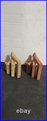 VTG 2 Hand Carved Wooden Candlelabra Excellent Condition