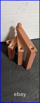 VTG 2 Hand Carved Wooden Candlelabra Excellent Condition