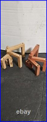 VTG 2 Hand Carved Wooden Candlelabra Excellent Condition