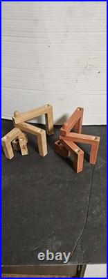 VTG 2 Hand Carved Wooden Candlelabra Excellent Condition