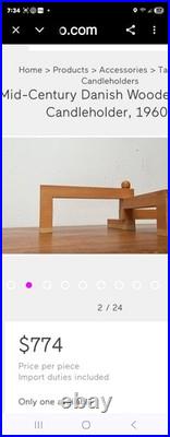 VTG 2 Hand Carved Wooden Candlelabra Excellent Condition