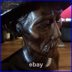 VTG 9 Wood Sculpture Tilem Gallery Mas Bali Njana Fisherman Old Man Bust