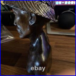 VTG 9 Wood Sculpture Tilem Gallery Mas Bali Njana Fisherman Old Man Bust