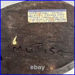 VTG African Bust Hand Carved Wood Sculpture Tribal Head Wooden 1979 (Signed Art)